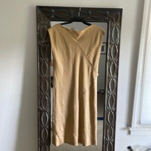 Vintage 1980s Bill Blass tan dress